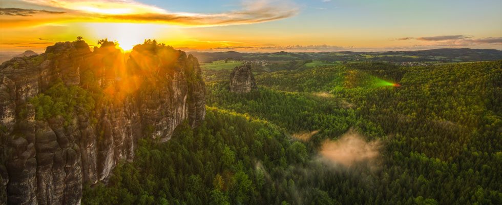 Blick auf die Schrammsteine